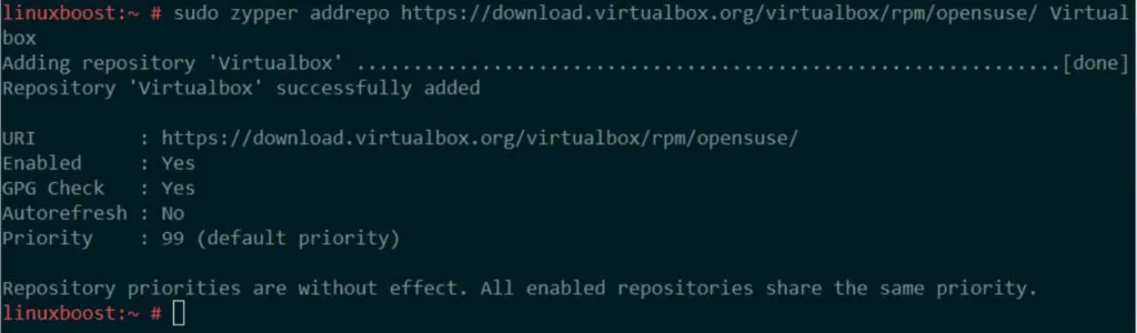 Add the Virtualbox Repository