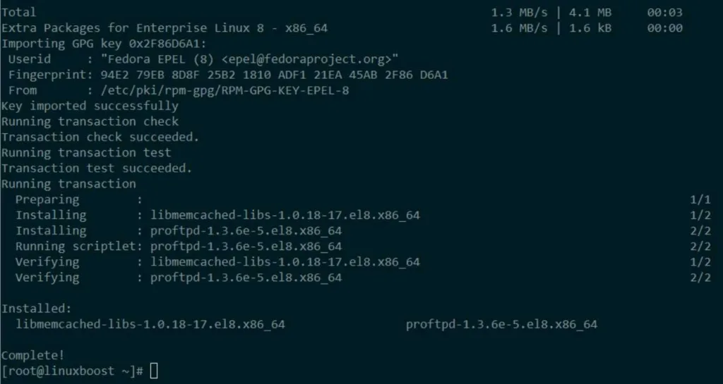 Install ProFTPD on Rocky Linux