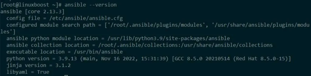 ansible version